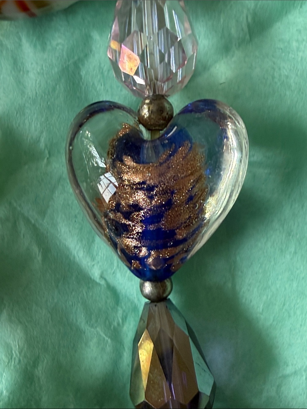 Murano Multicolor Glass Heart Bead Bracelet - Picture 2 of 4